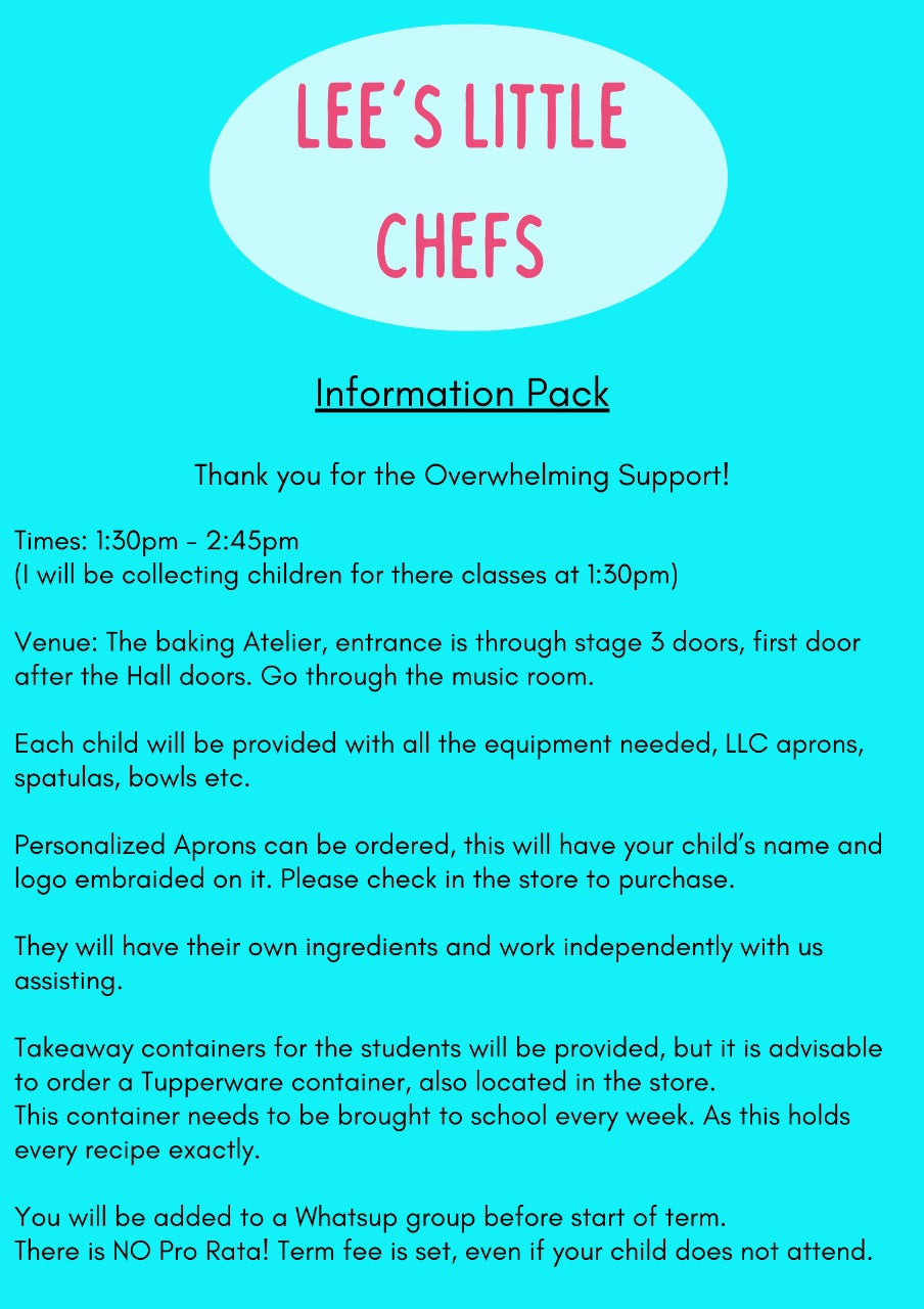 Lee's Little Chefs Culinary Classes - Term 1 (2026)