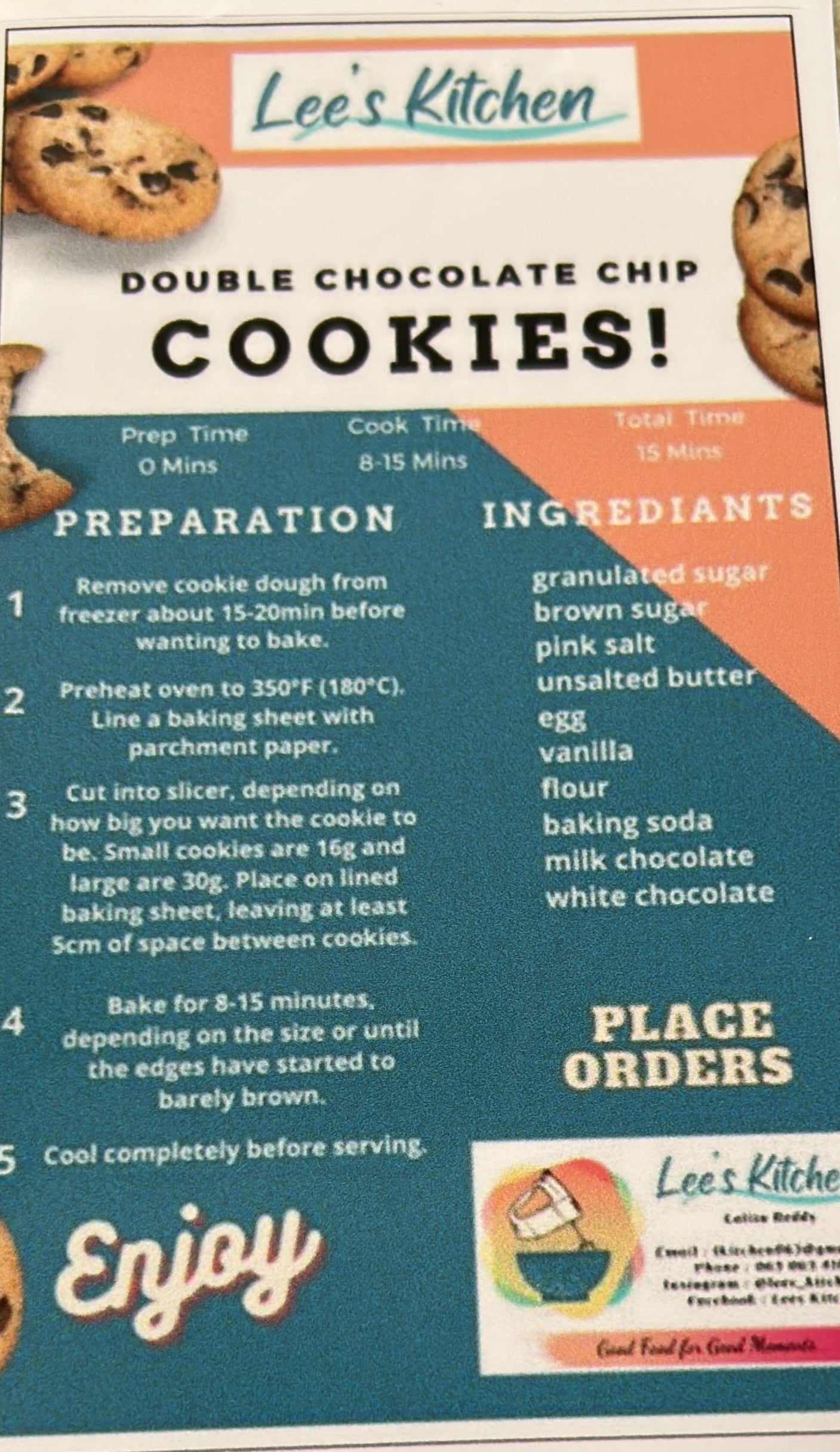 Triple Chocolate Chip Cut and Bake Cookie Dough